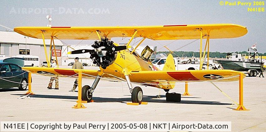 N41EE, 1941 Boeing B75N1 C/N 75-2743, Beautiful Kaydet on display and roped off