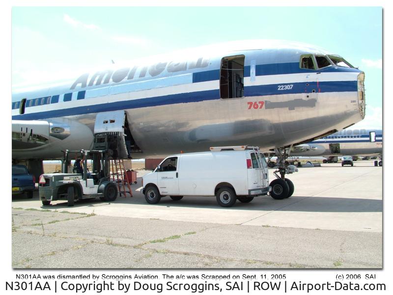 N301AA, 1982 Boeing 767-223 C/N 22307, N301AA being dismantled in July 2005 by Scroggins Aviation, Inc.