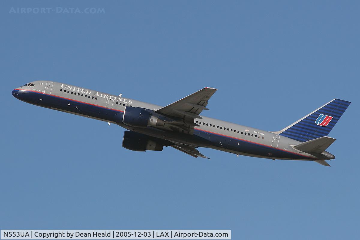 N553UA, 1992 Boeing 757-222 C/N 25277, United Airlines - N553UA climbing out from LAX RWY 25R.