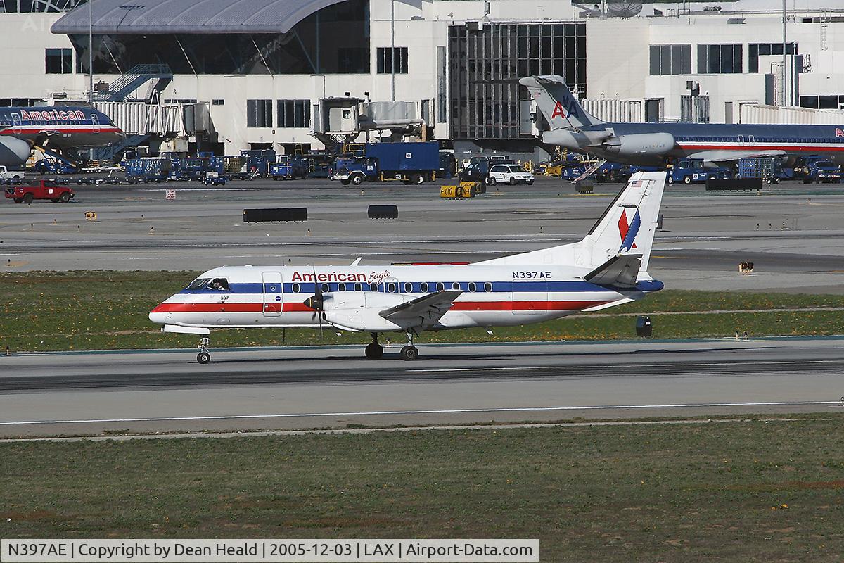 N397AE, 1996 Saab 340B C/N 340B-397, American Eagle - N397AE on rolling-out after landing on LAX RWY 25L.