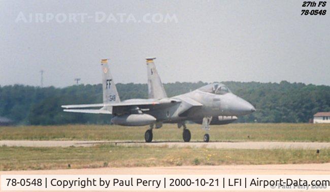 78-0548, 1978 McDonnell Douglas F-15C Eagle C/N 0540/C081, Sporting 2 of the 600 Gallon (US) tanks.  And she still looks lean!