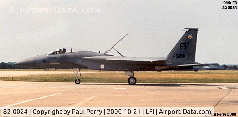 82-0024, 1982 McDonnell Douglas F-15C Eagle C/N 0838/C255, Speed-brake at max extension as she taxis out for her solo demo