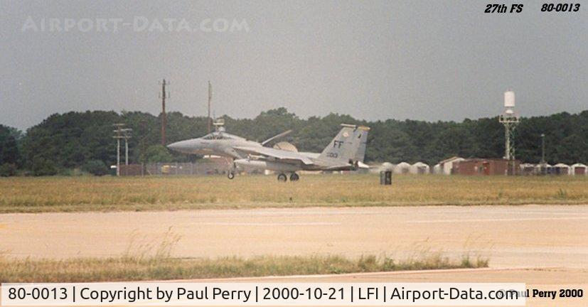 80-0013, 1980 McDonnell Douglas F-15C Eagle C/N 0650/C162, Returning from a demo sortie, her squadron now flies the F-22 Raptor