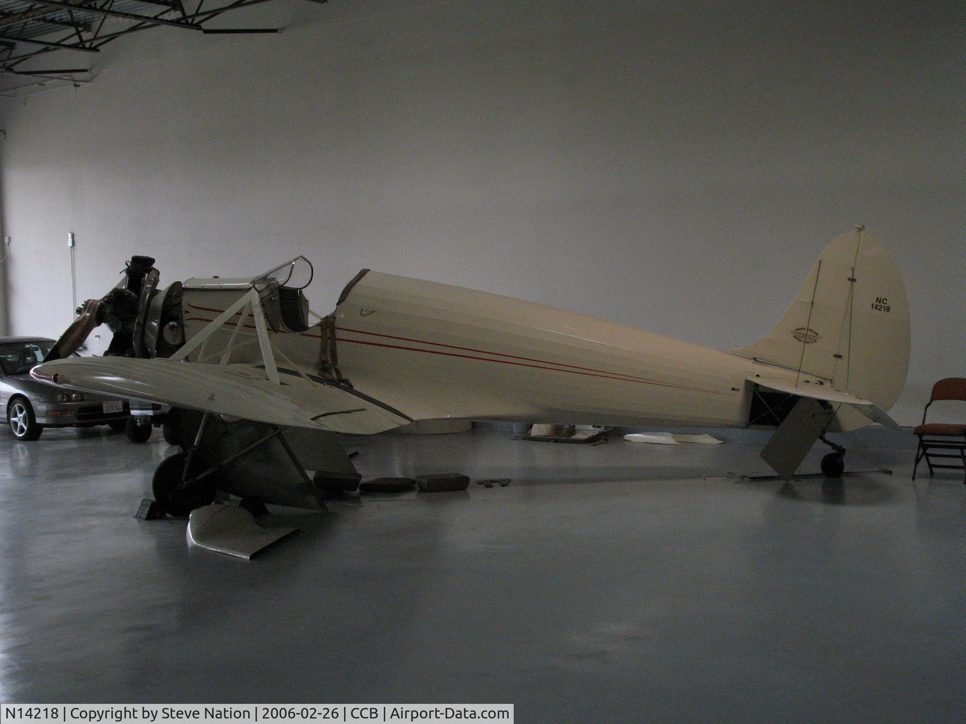 N14218, 1934 Kinner SPORTSTER K C/N 136, 1934 Kinner Sportster K in hangar at Upland, CA