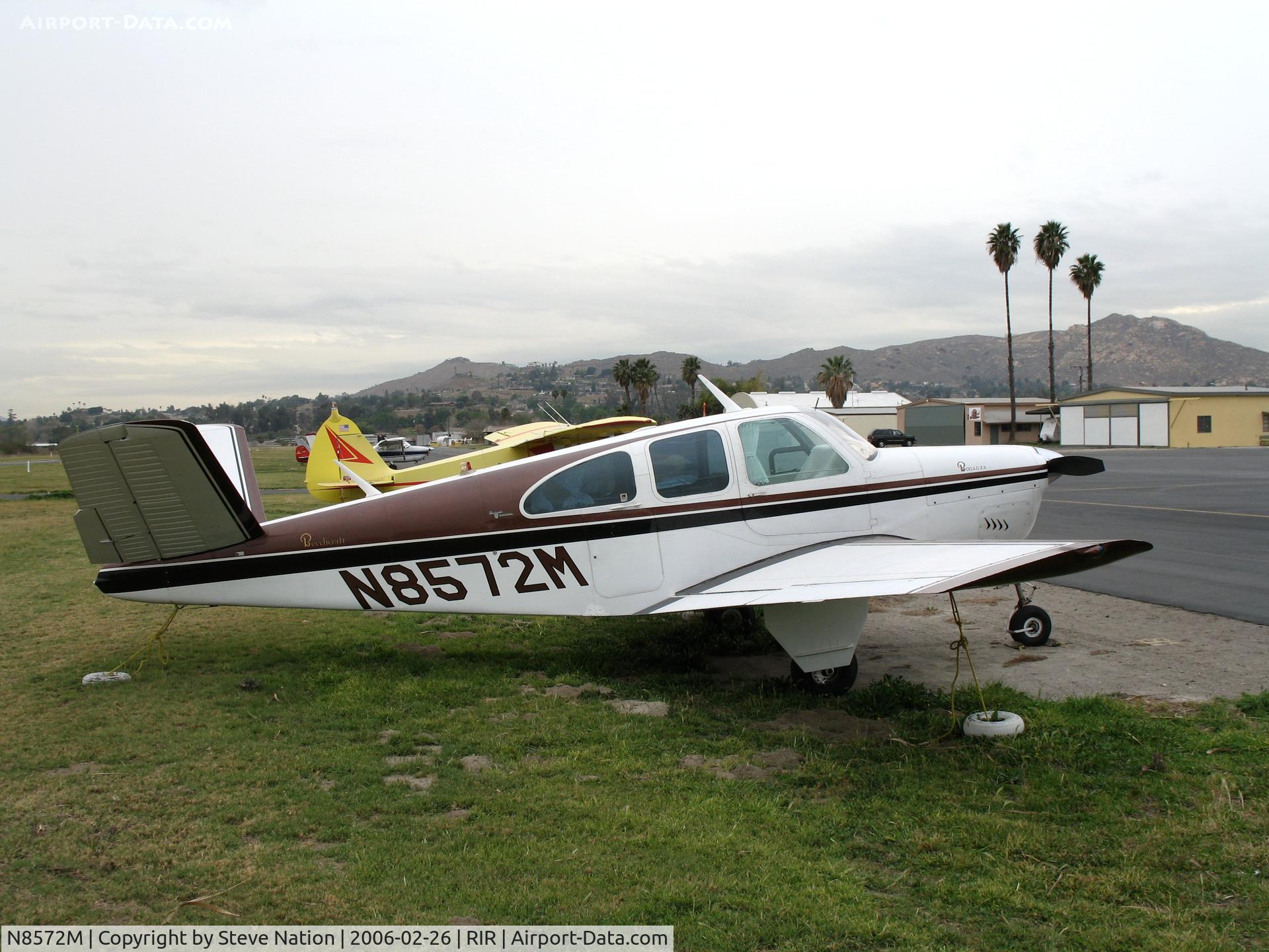 N8572M, 1963 Beech P35 Bonanza C/N D-7217, 1963 Beech P35 Bonanza at Flabob Airport, CA