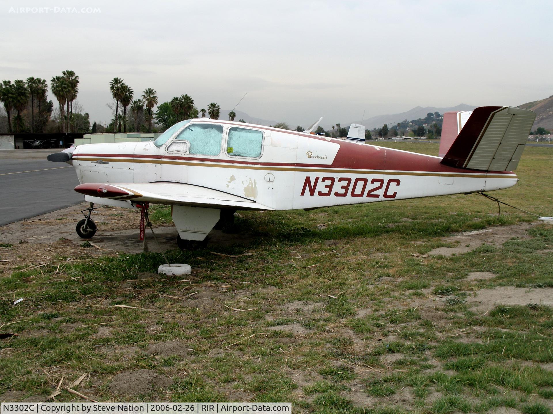 N3302C, 1954 Beech E35 C/N D-3968, 1954 Beech E35 Bonanza at Flabob Airport, CA