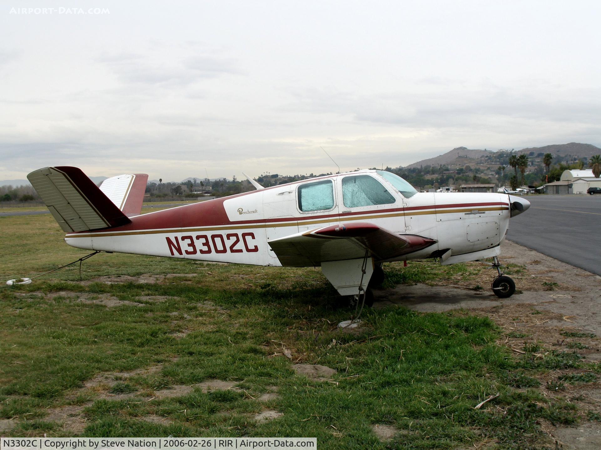 N3302C, 1954 Beech E35 C/N D-3968, 1954 Beech E35 Bonanza at Flabob Airport, CA