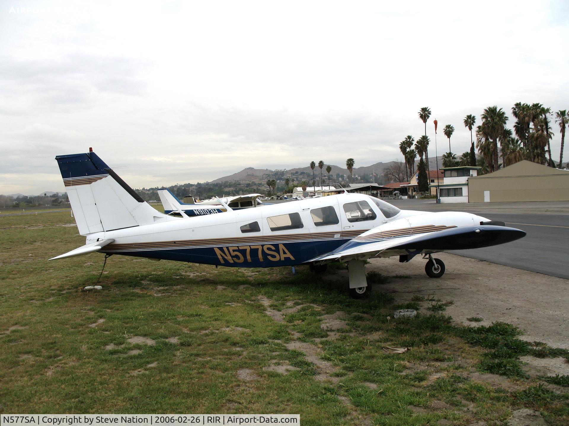 N577SA, 1977 Piper PA-34-200T C/N 34-7770295, DJ's Auto Enterprises 1977 PA-34-200T Seneca at Flabob Airport, CA