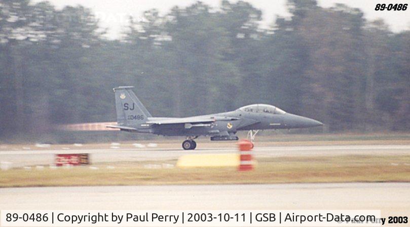 89-0486, 1989 McDonnell Douglas F-15E Strike Eagle C/N 1133/E108, Cheif 486 in full burner for her takeoff.  Sounds as good as it looks