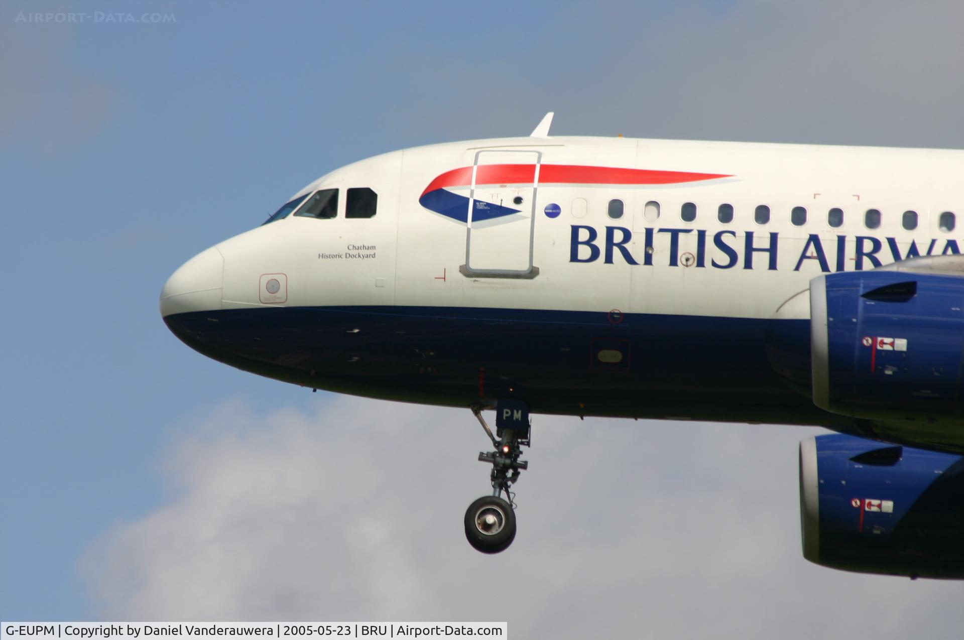 G-EUPM, 2000 Airbus A319-131 C/N 1258, arrival on rnw 25L