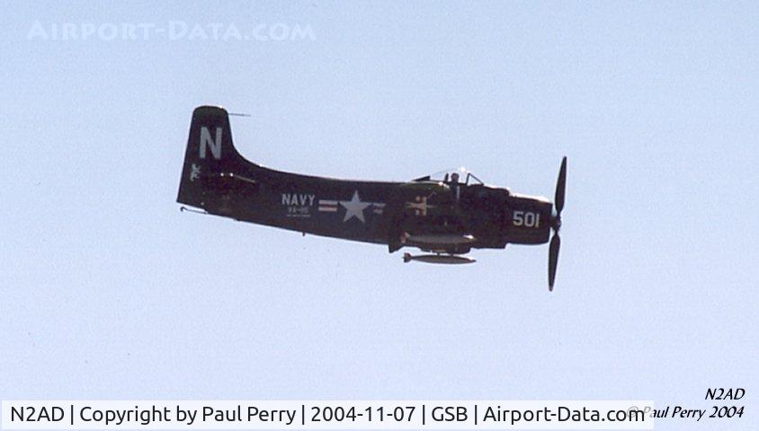 N2AD, 1947 Douglas AD-1 Skyraider C/N 09257/2085, The Spad hauling over Seymour Johnson