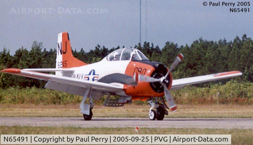 N65491, North American T-28B Trojan C/N 200-316 (138245), A some-what local Trojan, on her takeoff roll