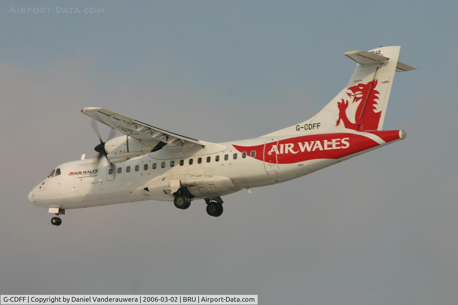 G-CDFF, 1992 ATR 42-320 C/N 331, flight 6G750 arrives to rnw 25L