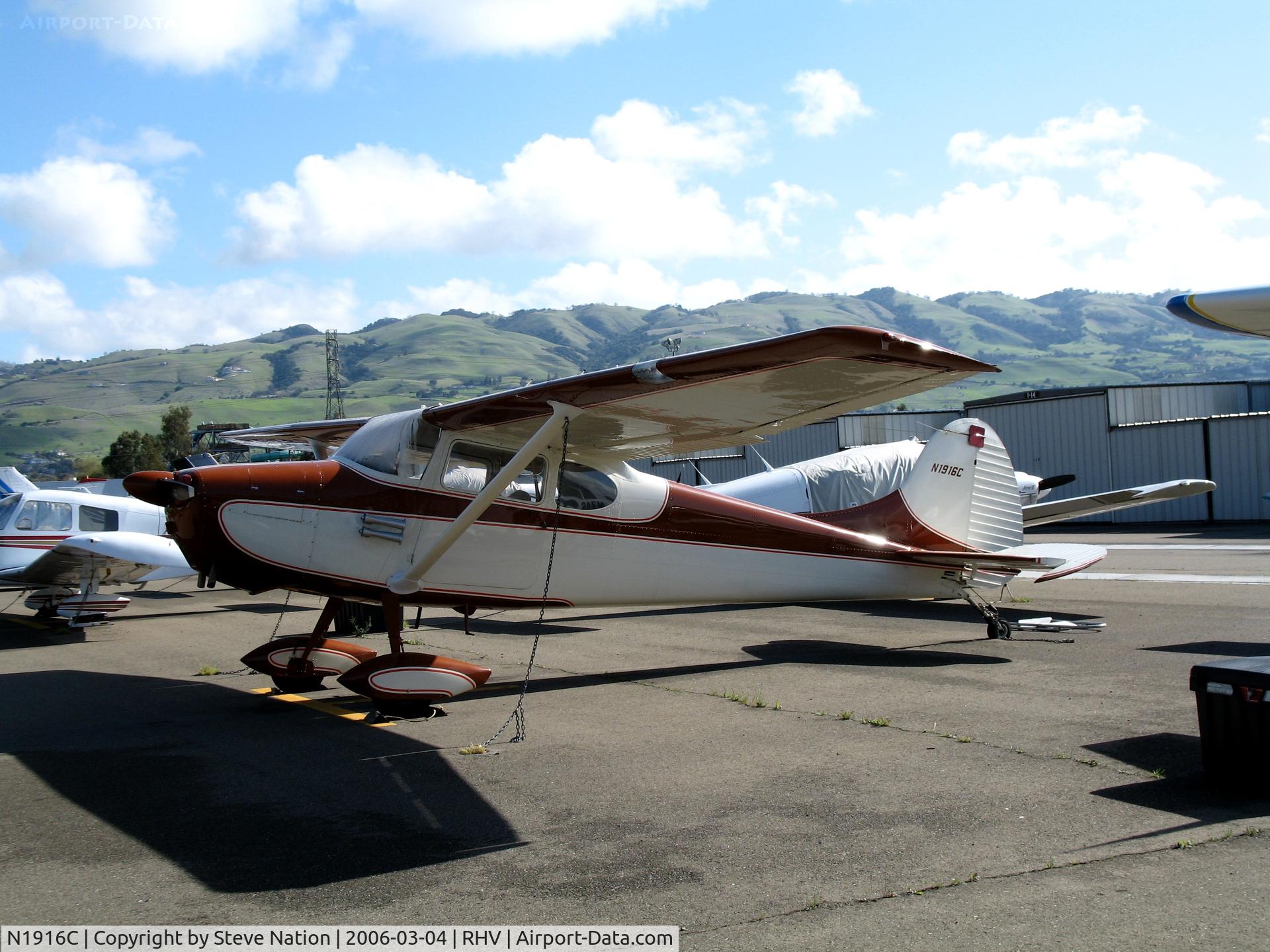 N1916C, 1953 Cessna 170B C/N 26061, 1953 Cessna 170B in bright sunshine at Reid-Hillview Airport (San Jose), CA