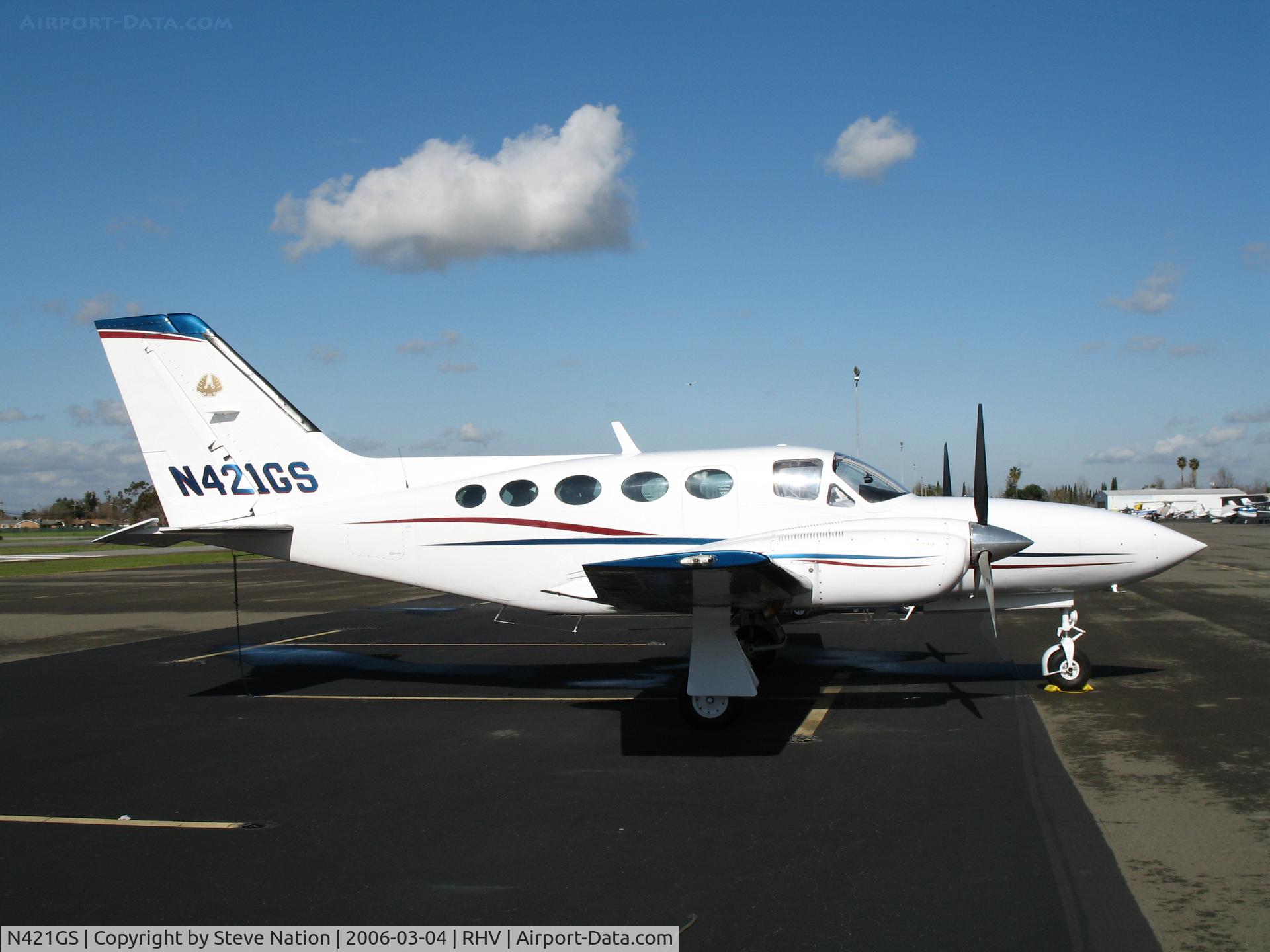 N421GS, 1984 Cessna 421C Golden Eagle C/N 421C1409, 1984 Cessna 421C in bright sunshine at Reid-Hillview Airport (San Jose), CA