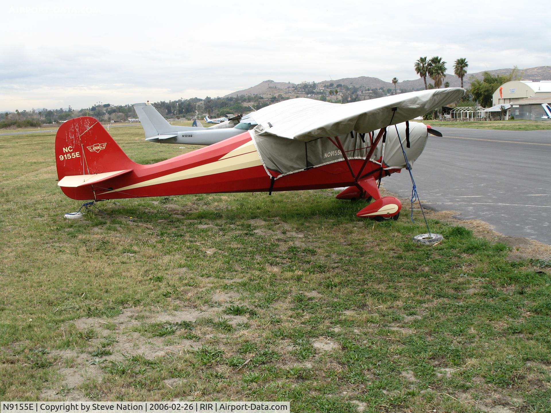 N9155E, 1946 Aeronca 11AC Chief C/N 11AC-789, 1946 Aeronca 11AC as NC9155E at Flabob Airport (Riverside, CA) just before the storm!