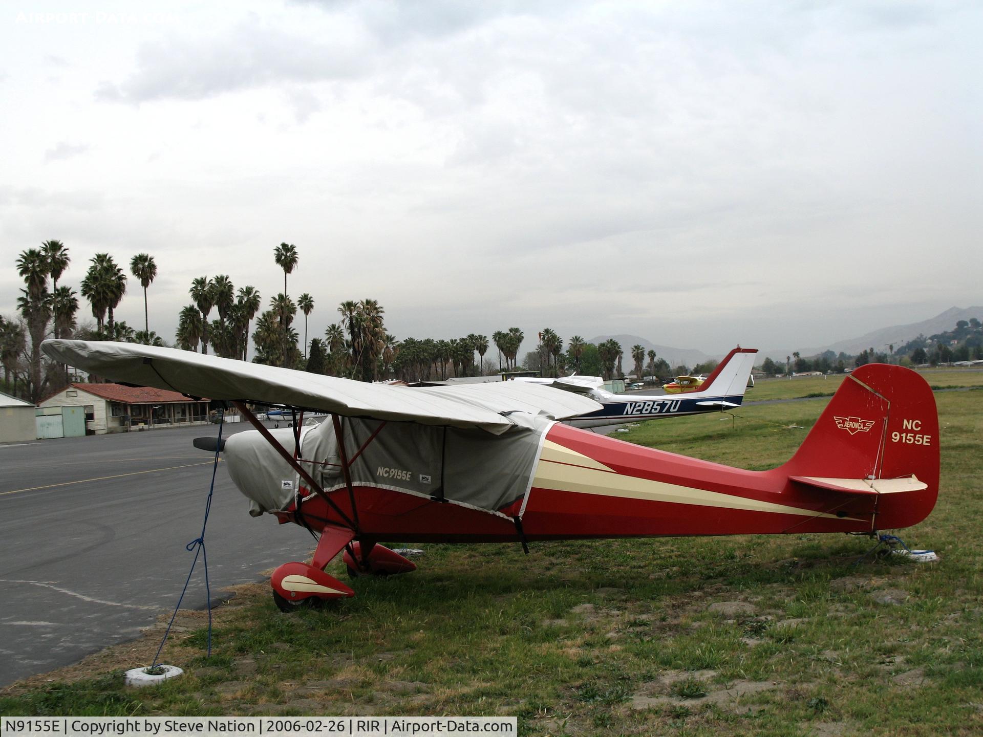N9155E, 1946 Aeronca 11AC Chief C/N 11AC-789, 1946 Aeronca 11AC as NC9155E at Flabob Airport (Riverside, CA) just before the storm!