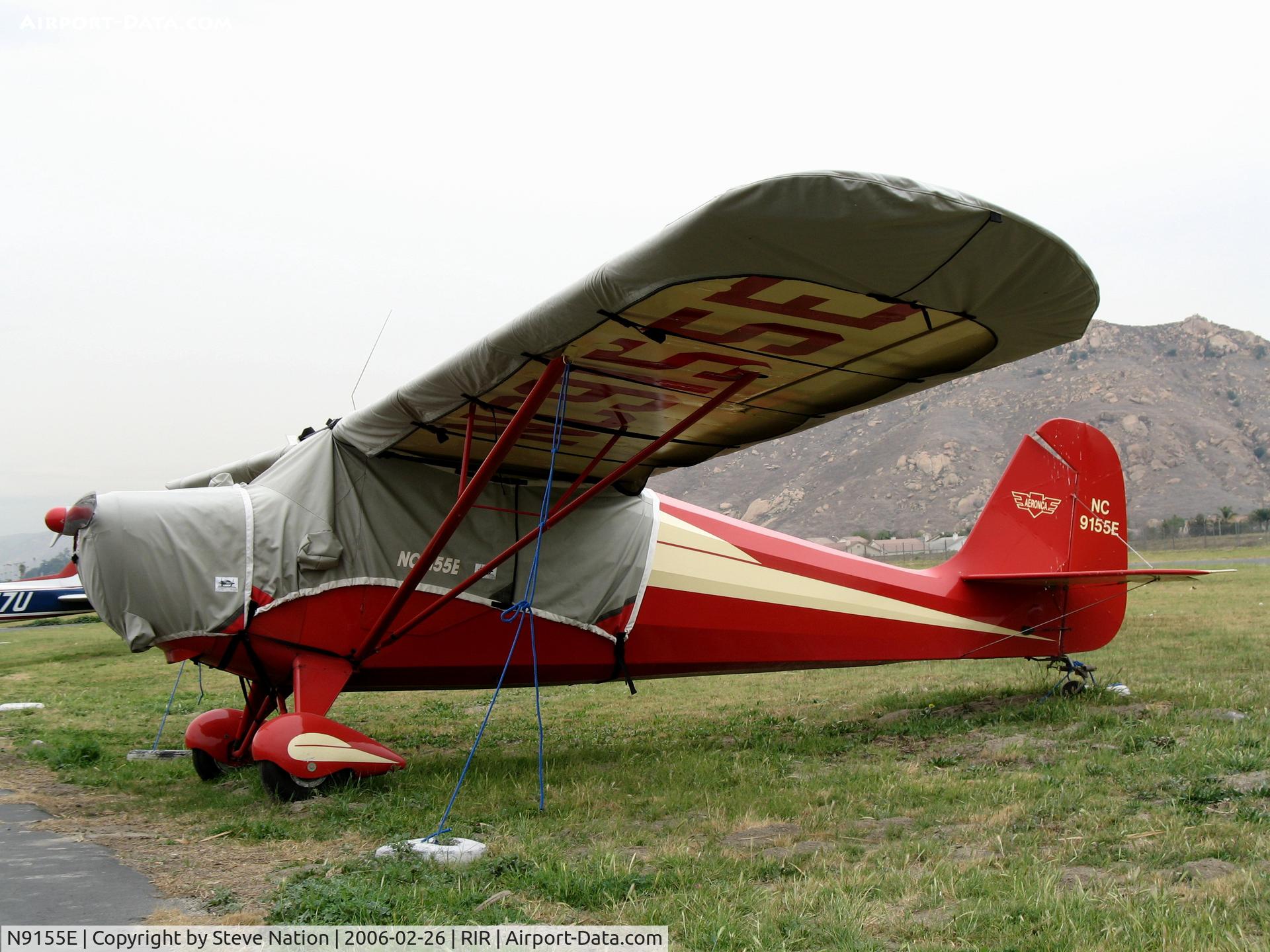 N9155E, 1946 Aeronca 11AC Chief C/N 11AC-789, 1946 Aeronca 11AC as NC9155E at Flabob Airport (Riverside, CA) just before the storm!