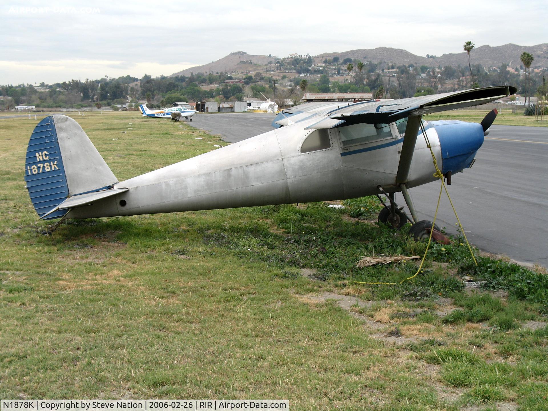 N1878K, 1947 Luscombe 8E Silvaire C/N 4605, 1947 Luscombe 8E as NC1878K at Flabob Airport (Riverside, CA) just before the storm!