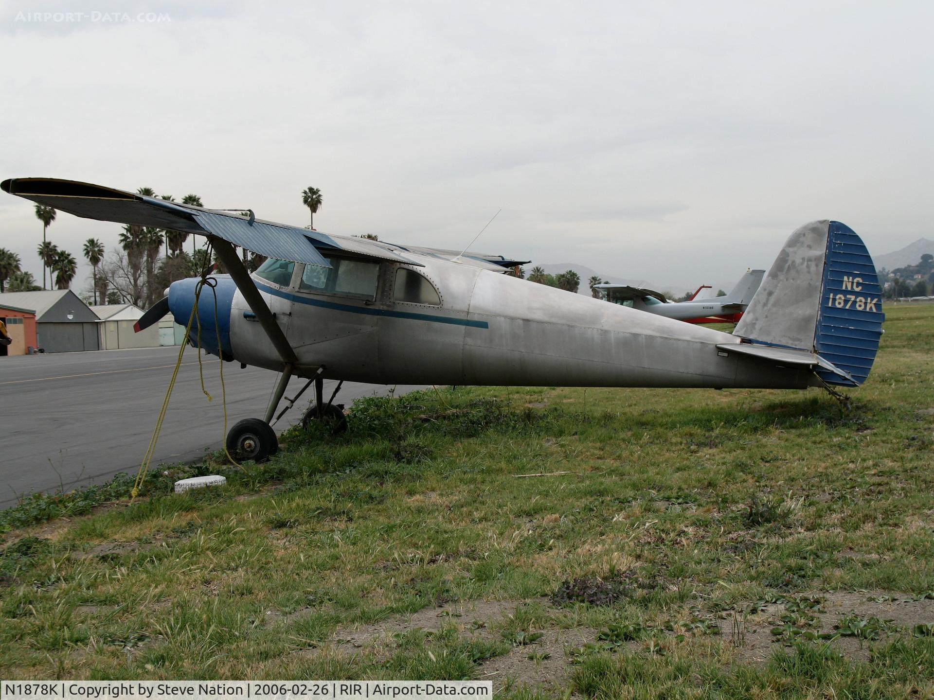 N1878K, 1947 Luscombe 8E Silvaire C/N 4605, 1947 Luscombe 8E as NC1878K at Flabob Airport (Riverside, CA) just before the storm!