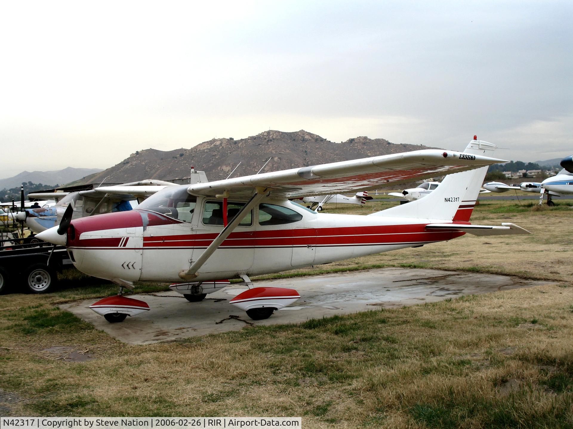 N42317, 1968 Cessna 182L Skylane C/N 18258963, 1968 Cessna 182L at Flabob Airport (Riverside, CA) just before the storm!