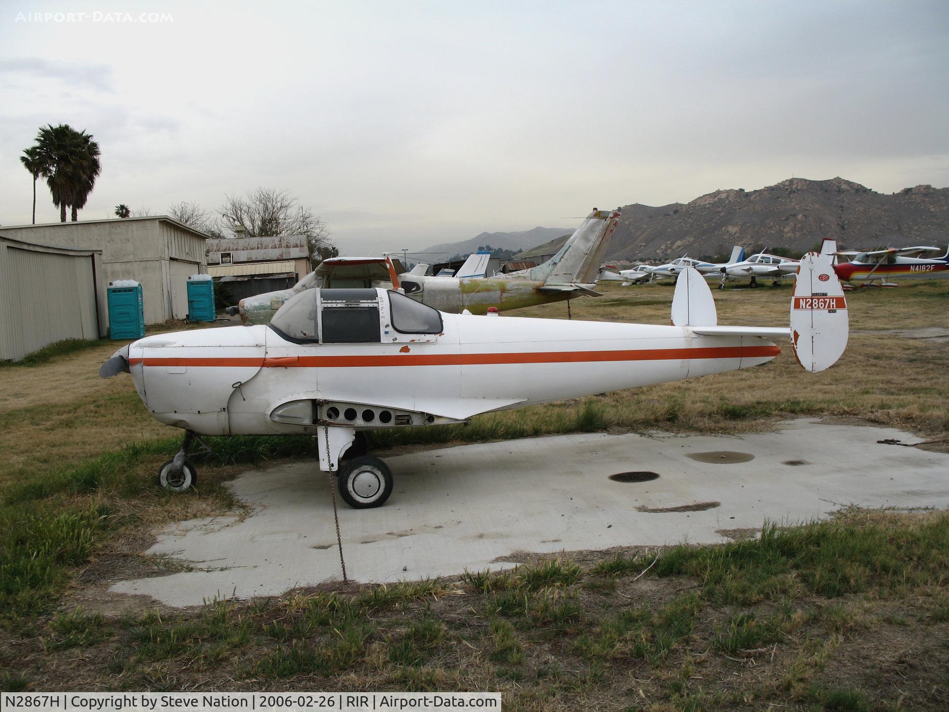 N2867H, 1946 Erco 415D Ercoupe C/N 3492, 1946 Ercoupe 415-D sans wings at Flabob Airport (Riverside, CA) just before the storm!
