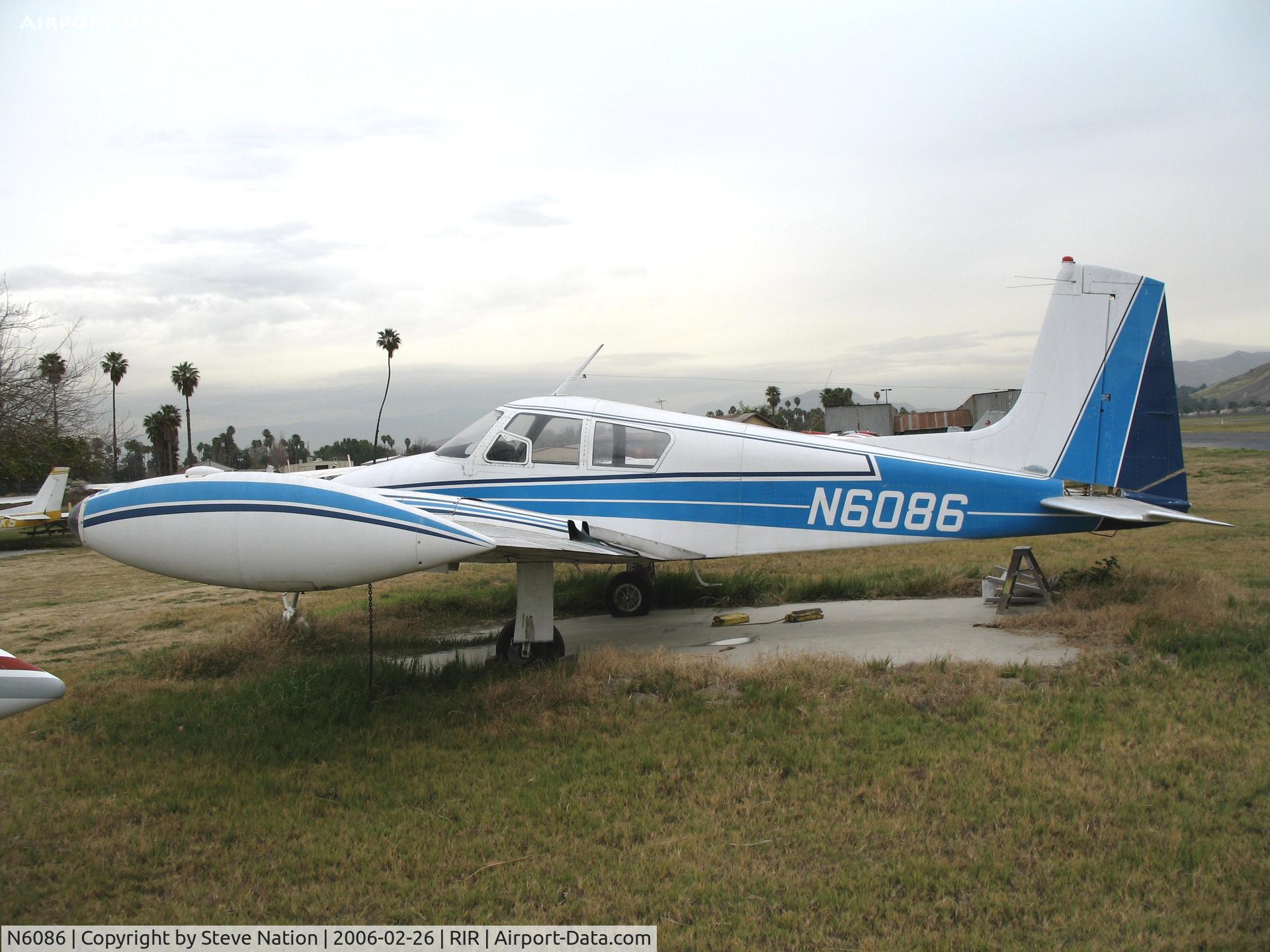 N6086, 1958 Cessna U-3A Blue Canoe (310A) C/N 38111, 1958 Cessna 310 at Flabob Airport (Riverside, CA) just before the storm!