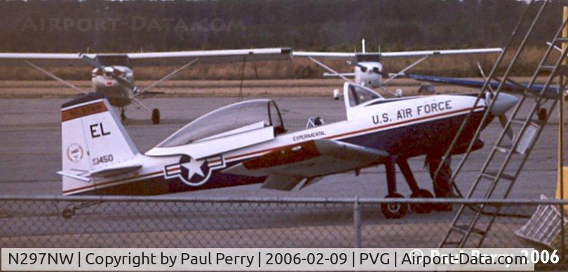N297NW, 2003 Vans RV-8 C/N 81450, Not-quite-USAF bird getting some gas before hangaring for the night.  Nice paint job!
