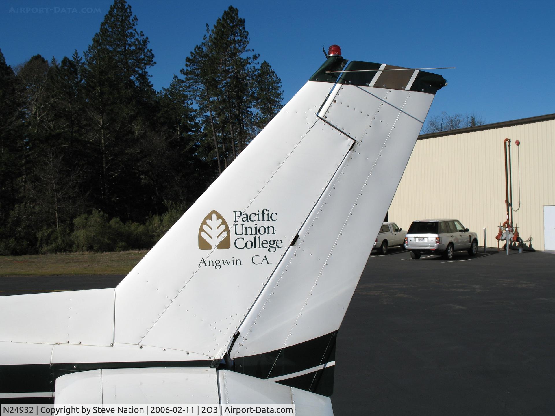 N24932, 1977 Cessna 152 C/N 15280456, Pacific Union College  Flight Traing School logo at Parrett Field (Angwin), CA