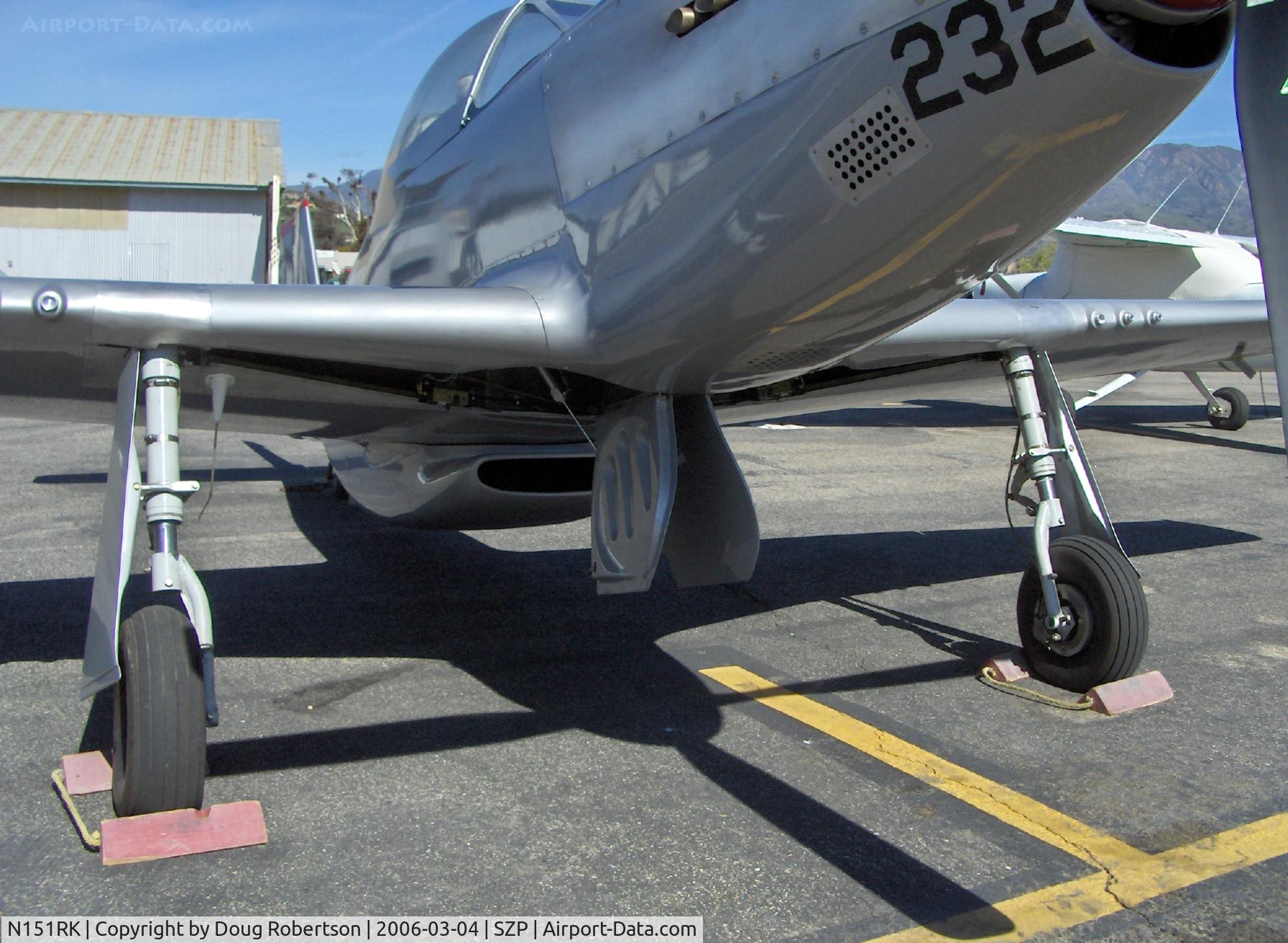 N151RK, 1998 North American TF-51 Replica C/N 060, 1998 OLIVER TF-51, LS-6 Corvette 400 Hp, Retractible gear, radiator air scoop detail