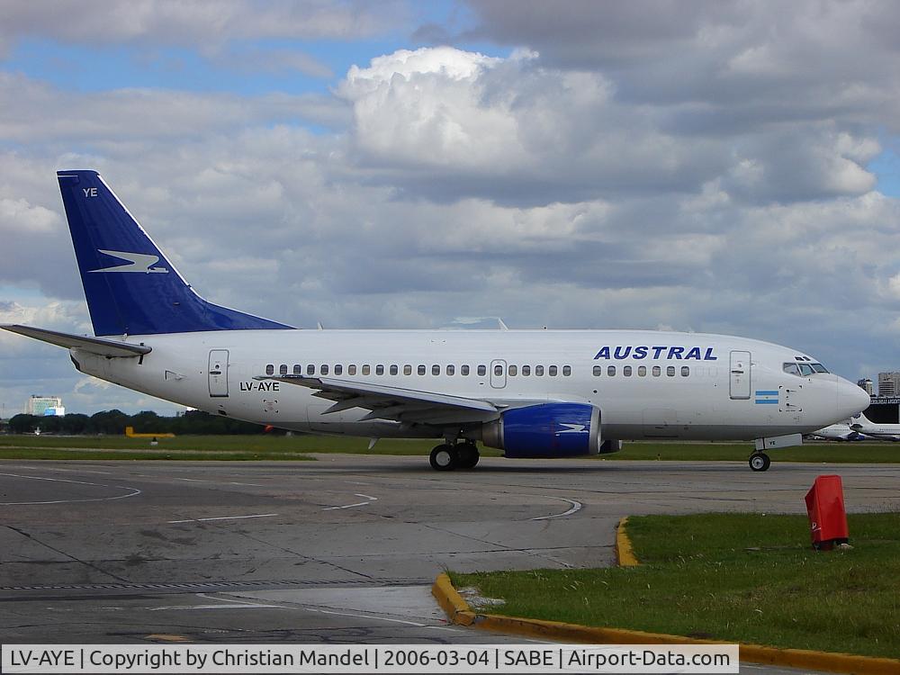 LV-AYE, 1993 Boeing 737-5H6 C/N 26456, Taxing runway 13