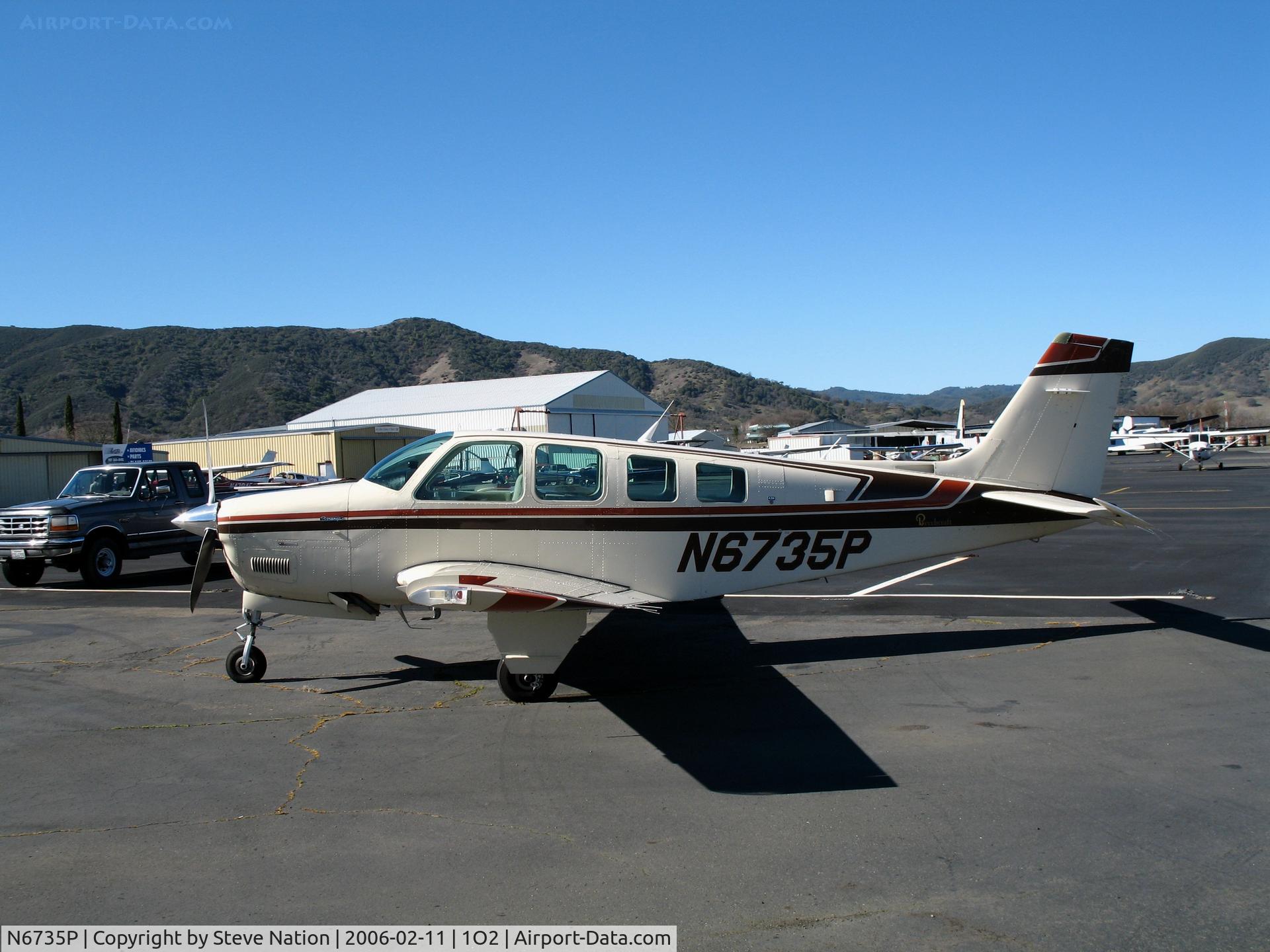 N6735P, 1983 Beech A36 Bonanza 36 C/N E-2104, 1983 Beech A36 Debonaire at Lampson Field (Lakeport), CA