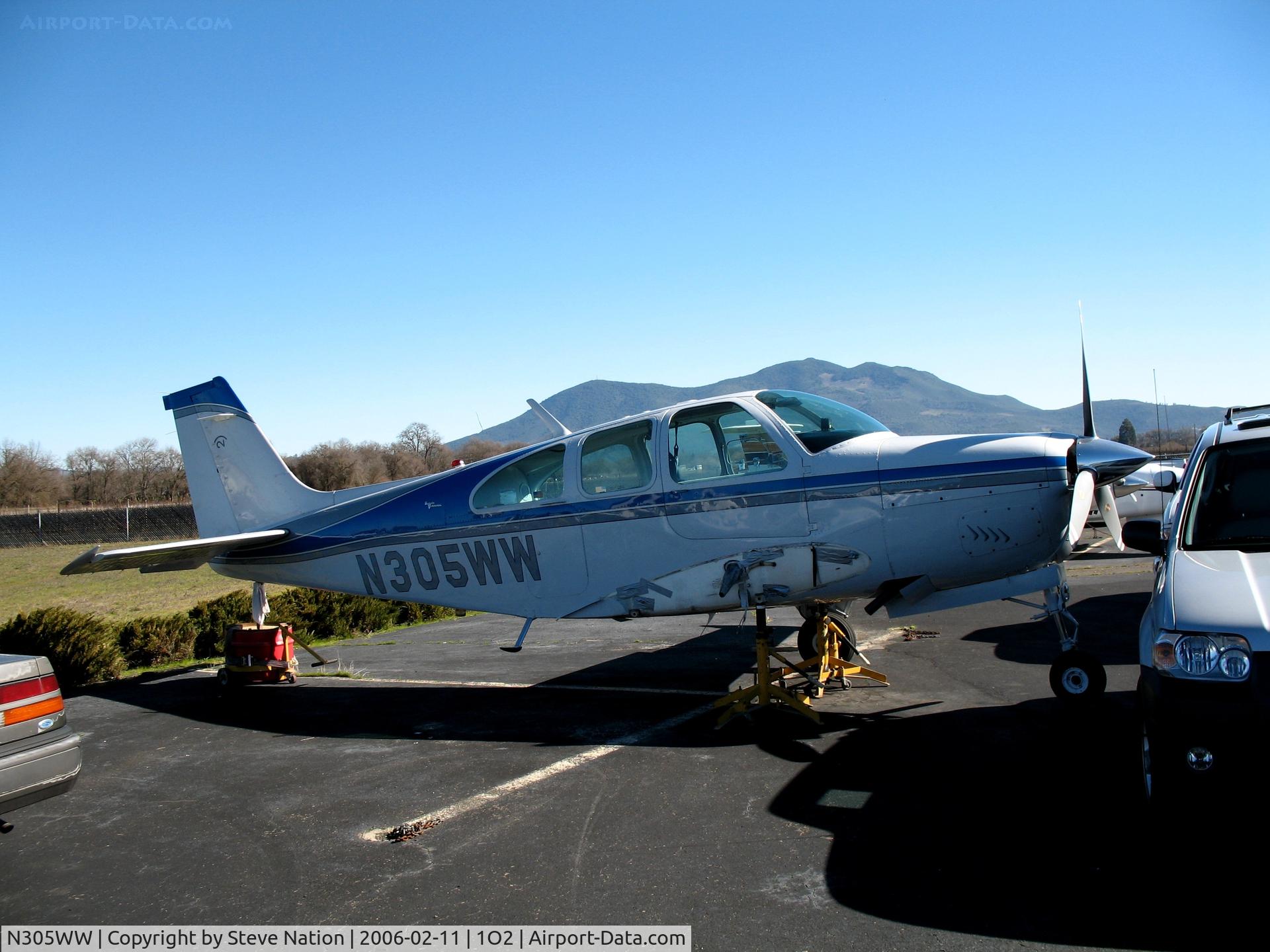 N305WW, 1969 Beech E33A Bonanza C/N CE-266, 1969 Beech E33A Debonaire (sbs-no wing) at Lampson Field (Lakeport), CA