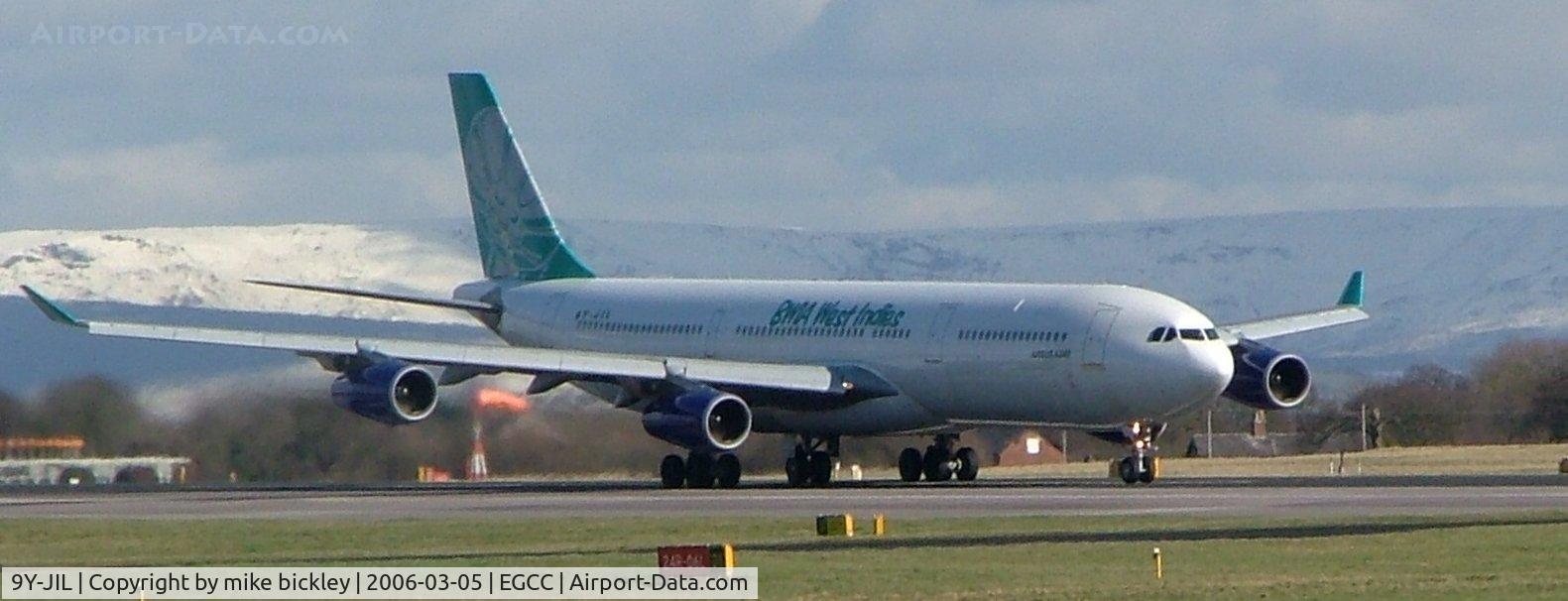 9Y-JIL, 1993 Airbus A340-311 C/N 016, Departs on a winters day.