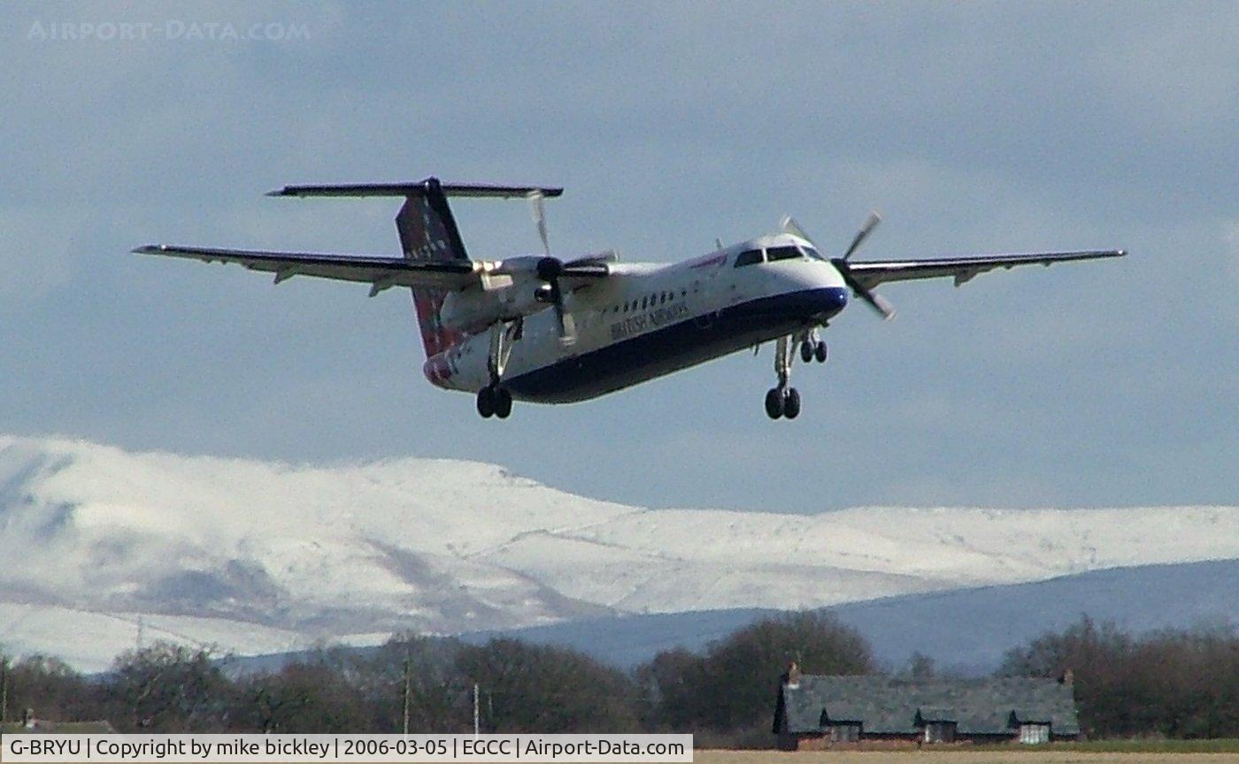 G-BRYU, 1997 De Havilland Canada DHC-8-311 Dash 8 C/N 458, departing in da chill