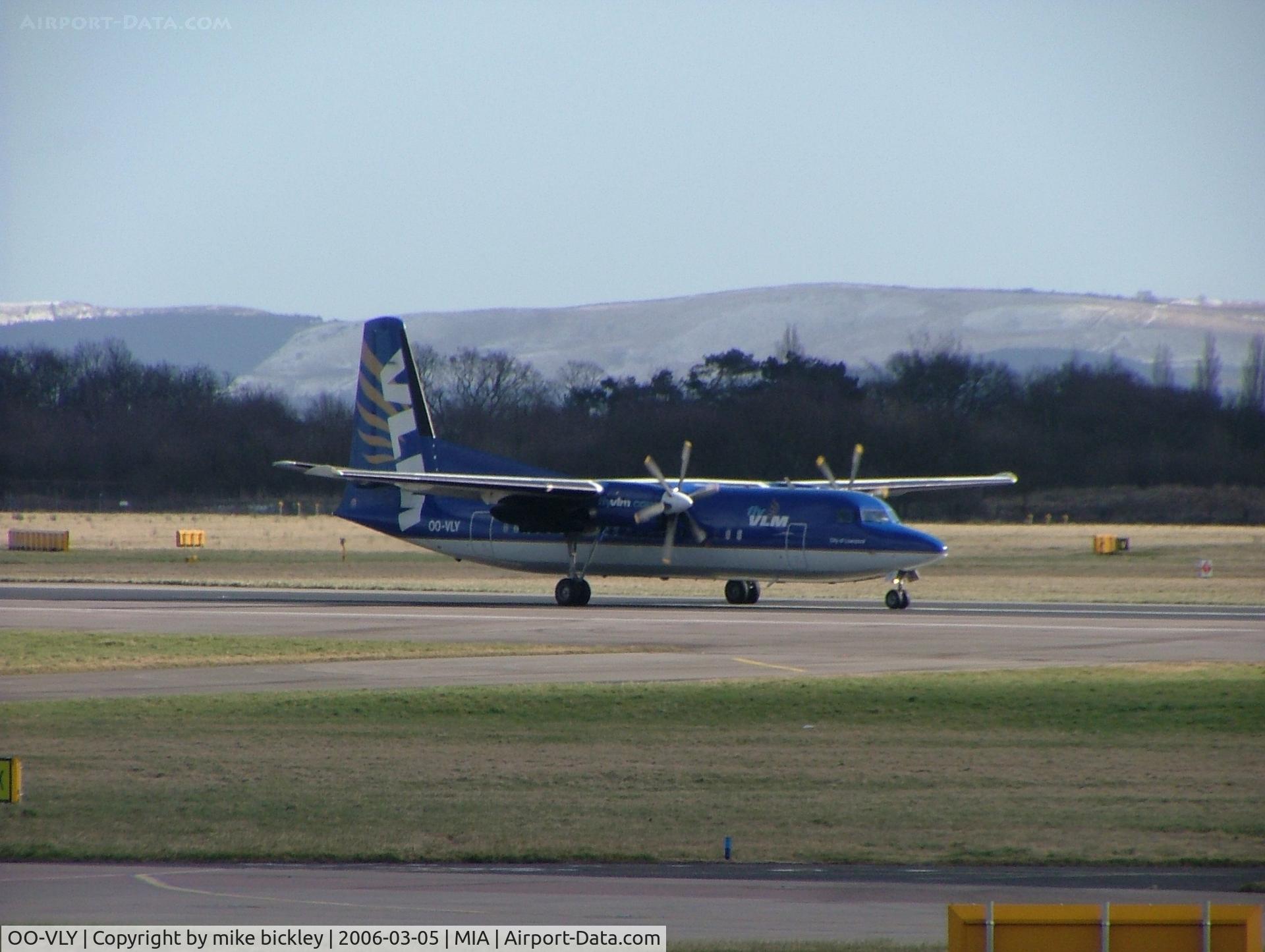 OO-VLY, 1990 Fokker 50 C/N 20181, arrival at manchester