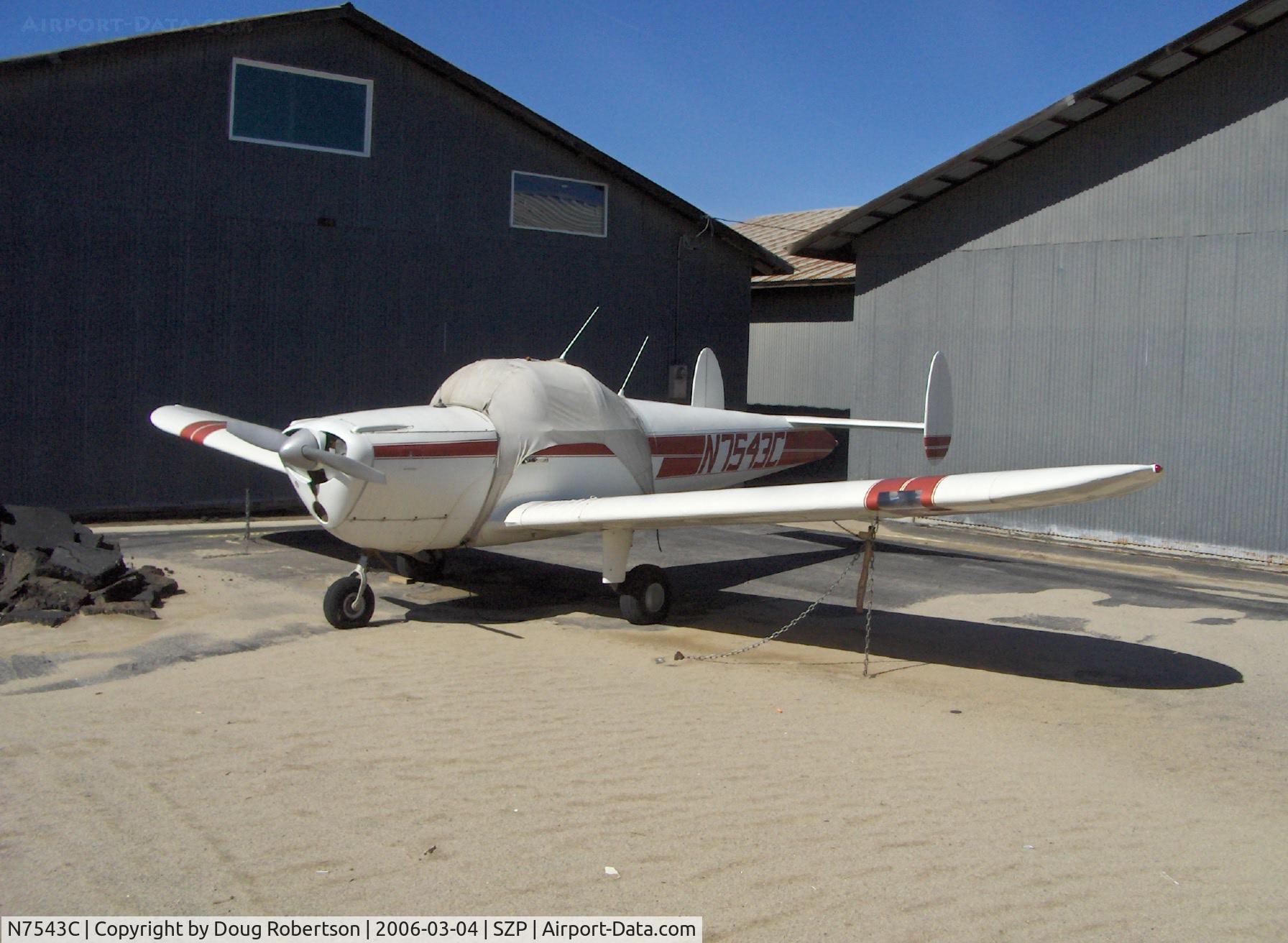 N7543C, 1958 Forney F-1 C/N 5658, 1958 Forney Fornaire F-1 AIRCOUPE, Continental C-90-12 95 Hp for takeoff