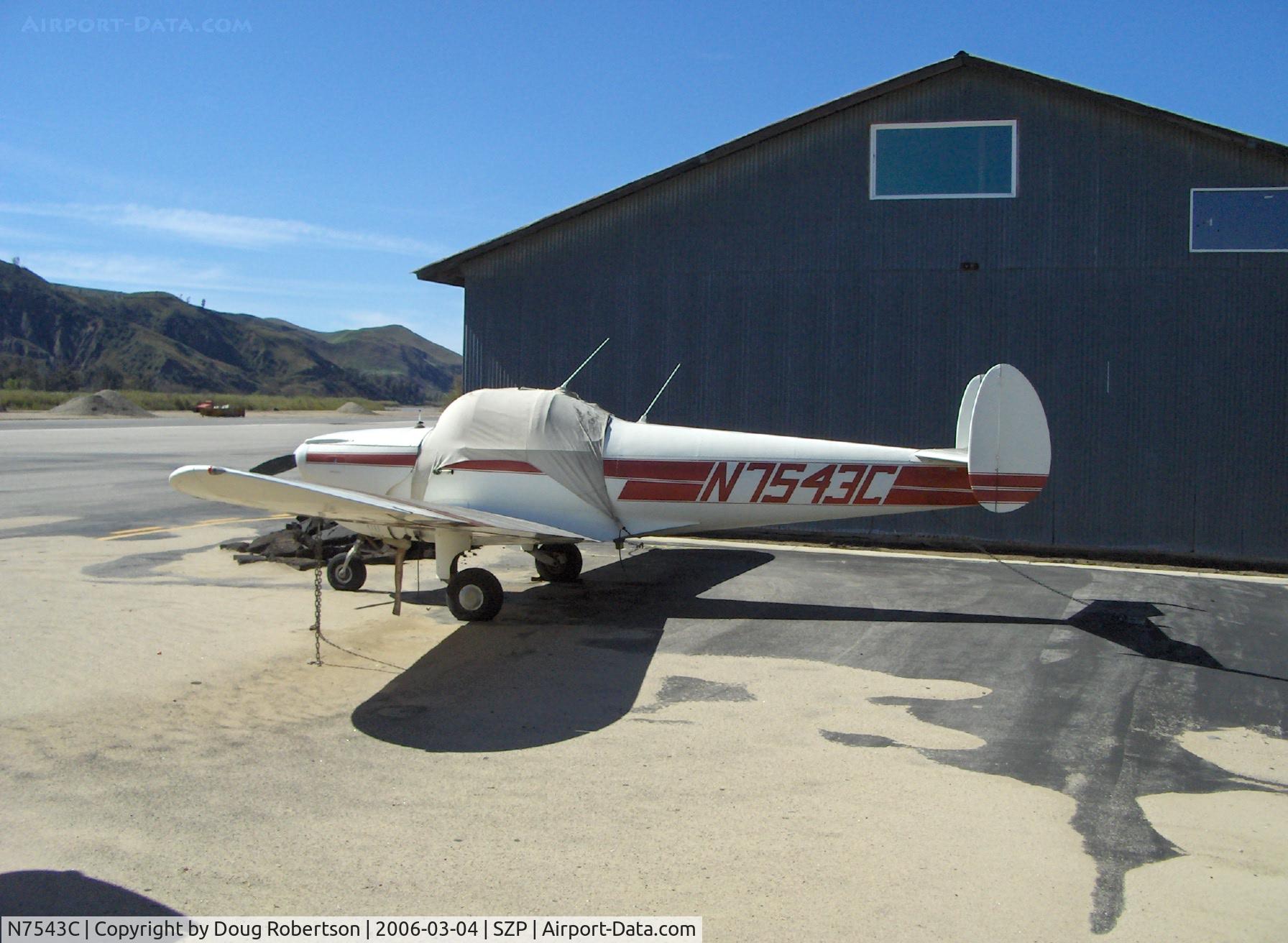 N7543C, 1958 Forney F-1 C/N 5658, 1958 Forney Fornaire F-1 AIRCOUPE, Continental C-90-12 95 Hp for takeoff