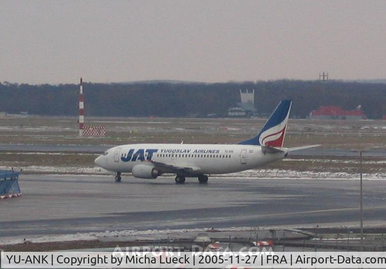 YU-ANK, 1986 Boeing 737-3H9 C/N 23715/1310, Taxiing to the gate