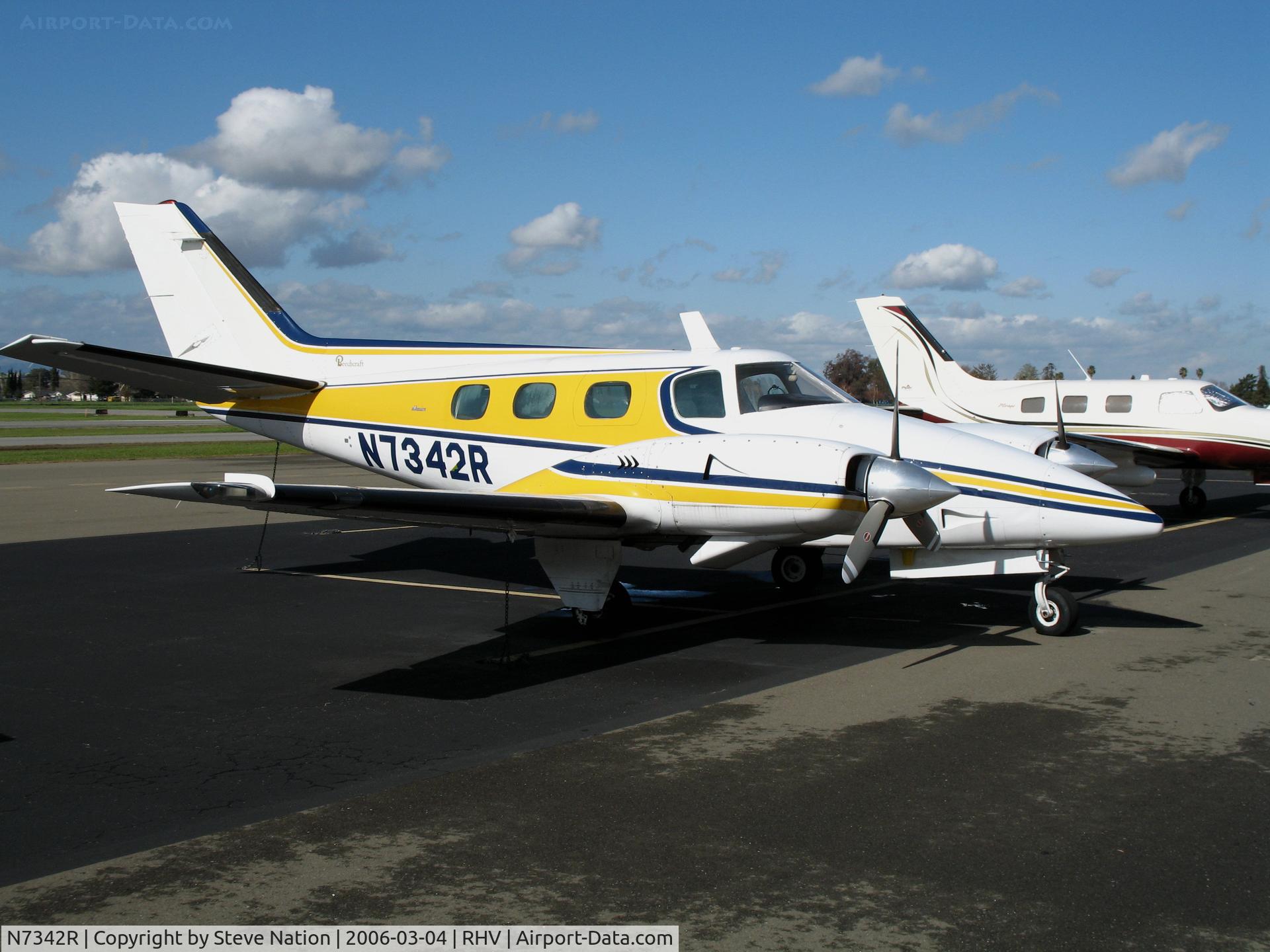 N7342R, 1974 Beech B-60 Duke C/N P-290, 1974 Beech 60 at Reid-Hillview Airport (San Jose), CA