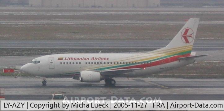 LY-AZY, 1993 Boeing 737-548 C/N 26287, Arriving in Frankfurt