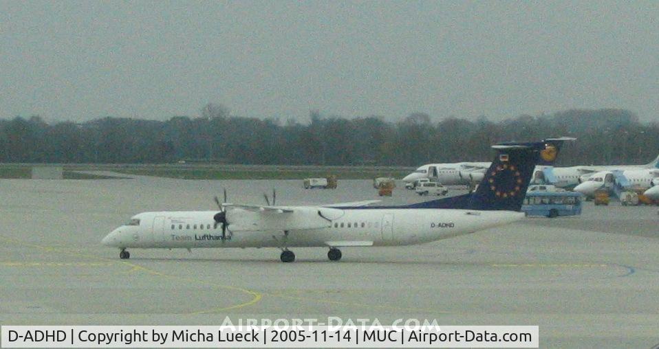 D-ADHD, 2001 De Havilland Canada DHC-8-402Q Dash 8 C/N 4056, Just arrived in Munich