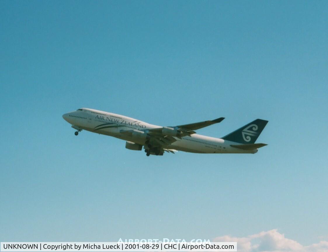 UNKNOWN, Boeing 747 C/N Unknown, Air NZ's B747-400 climbing out of Christchurch