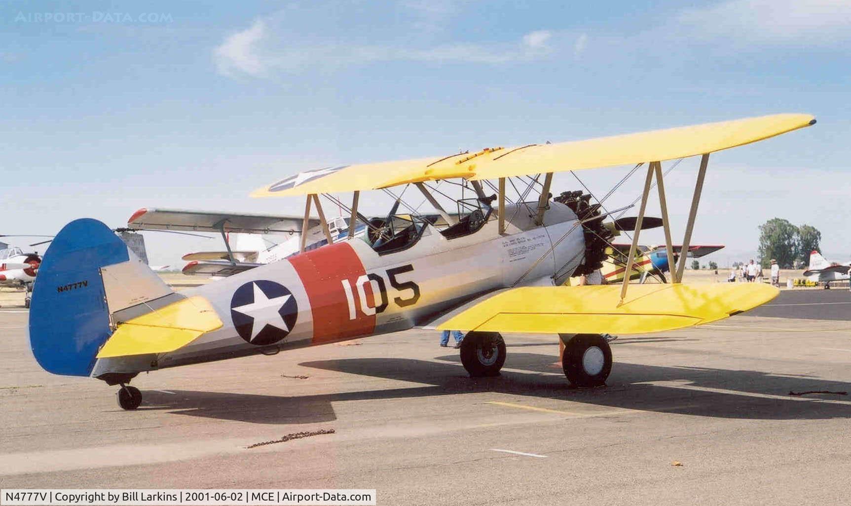 N4777V, 1943 Boeing A75N1(PT17) C/N 75-5733, Painted as Navy N2S-3 with 1942 national insignia.
