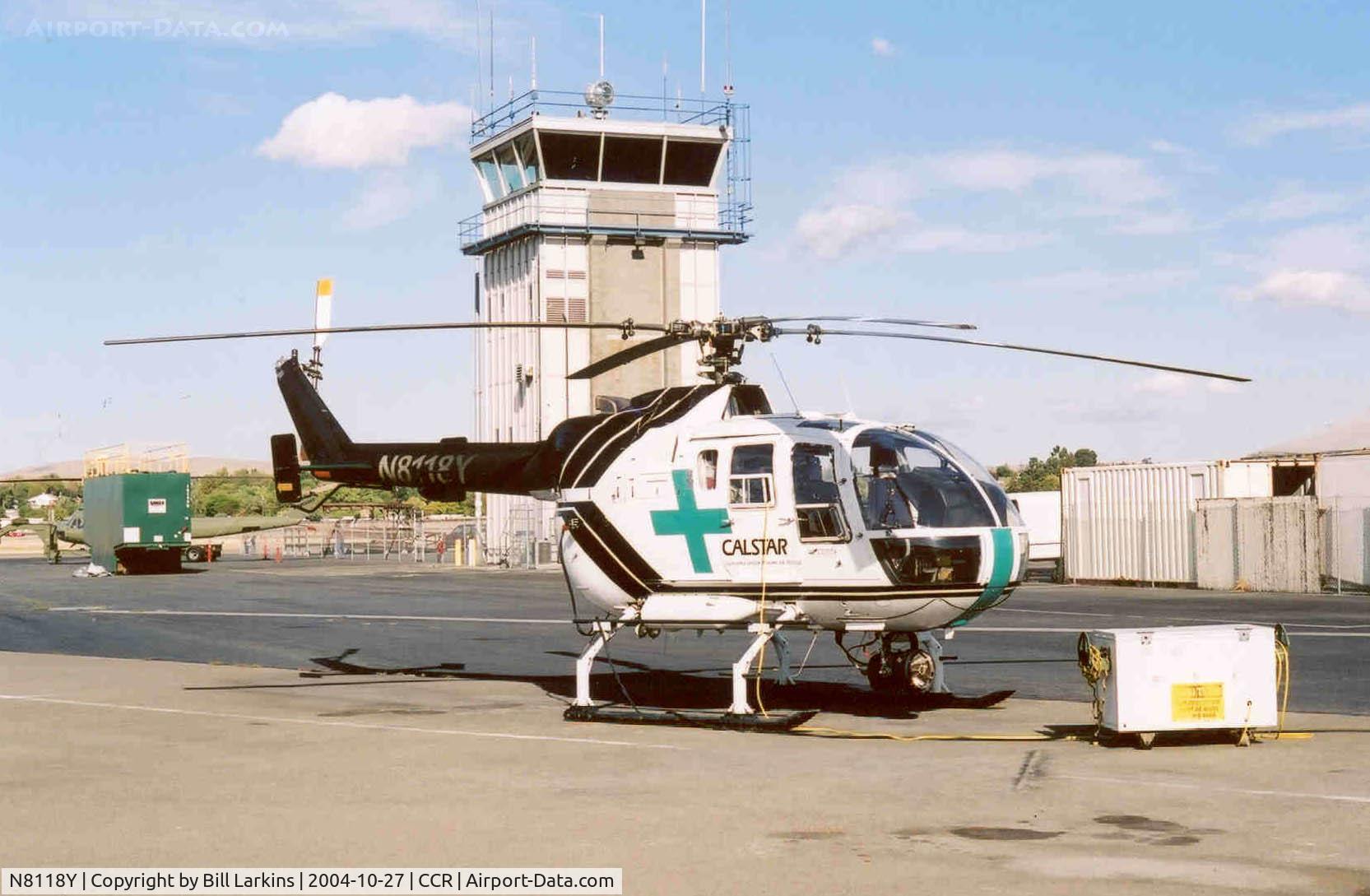 N8118Y, 1989 MBB Bo-105LS-A3 C/N 2017, CALSTAR aerial ambulance and Buchanan Field Tower.