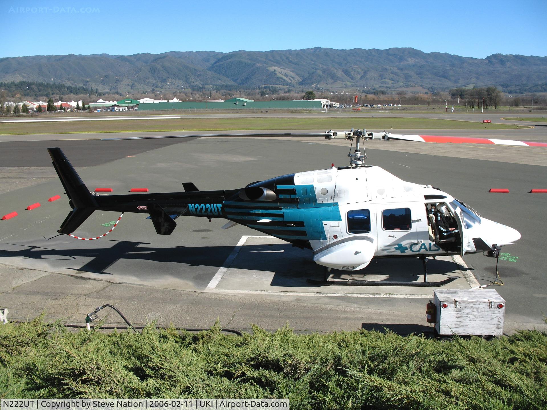 N222UT, 1987 Bell 222U C/N 47559, CALSTAR 1987 Bell 222U LifeFlight at Ukiah, CA