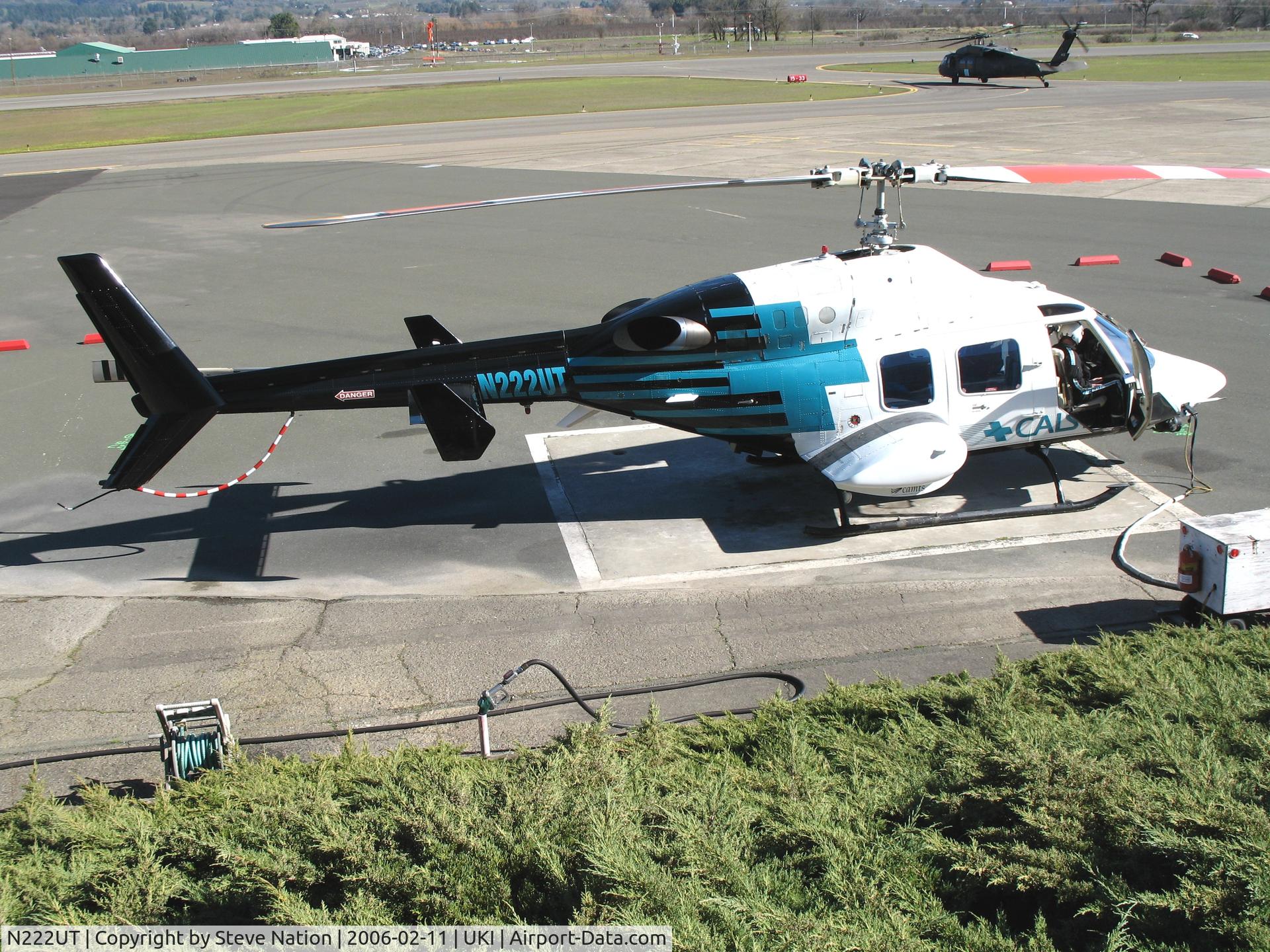 N222UT, 1987 Bell 222U C/N 47559, CALSTAR 1987 Bell 222U LifeFlight at Ukiah, CA