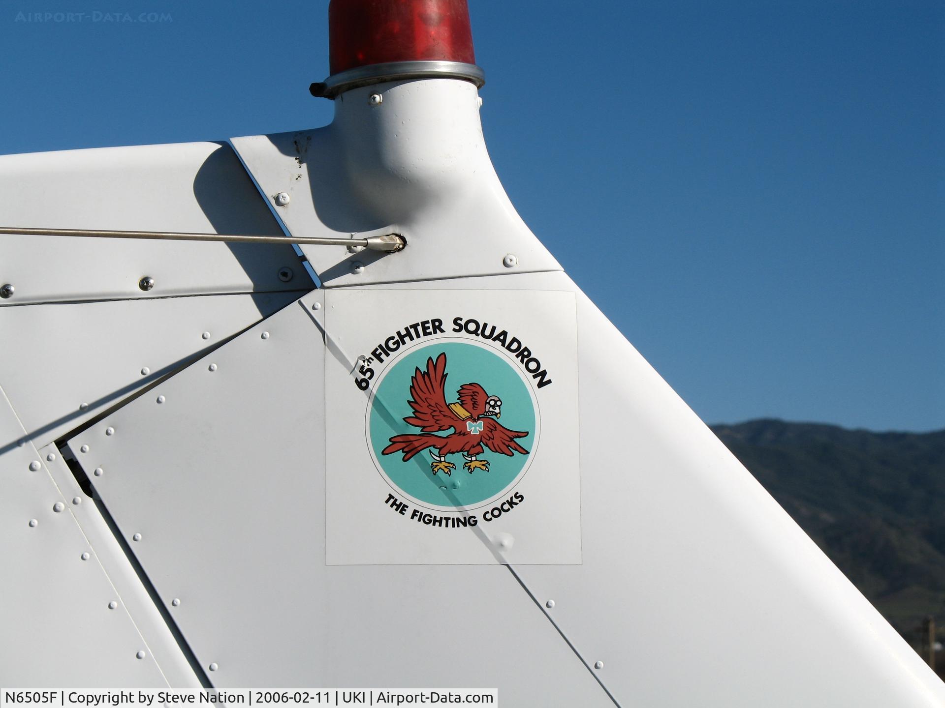 N6505F, 1966 Cessna 150F C/N 15063105, 65th Fighter Squadron decal on 1966 Cessna 150F at Ukiah, CA