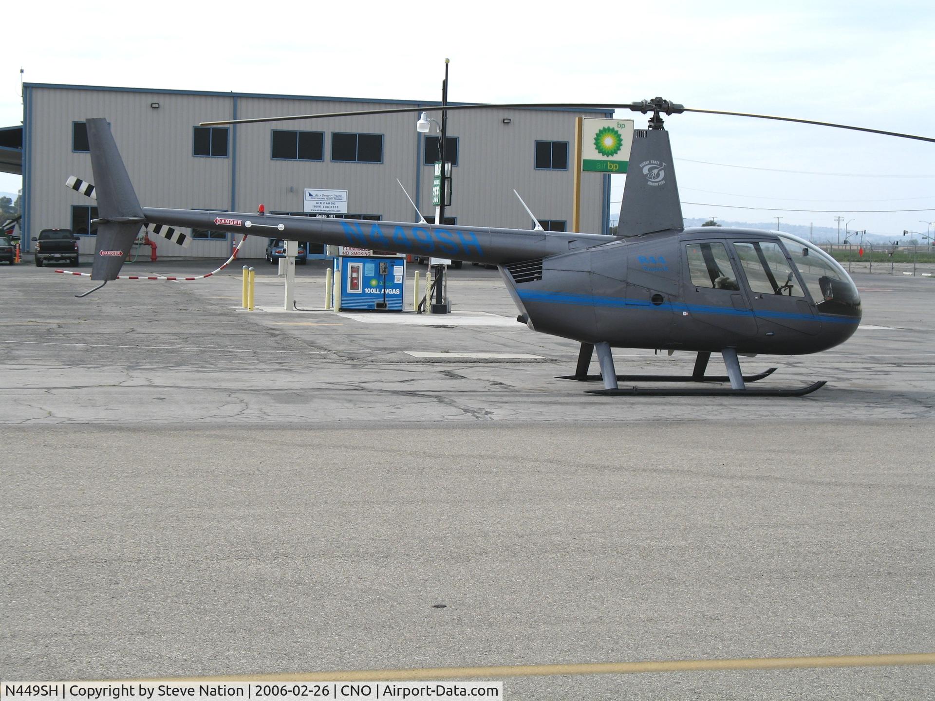 N449SH, 2005 Robinson R44 II C/N 10627, Silver State Helicopters 2005 Robinson R44 II from other side at Chino, CA