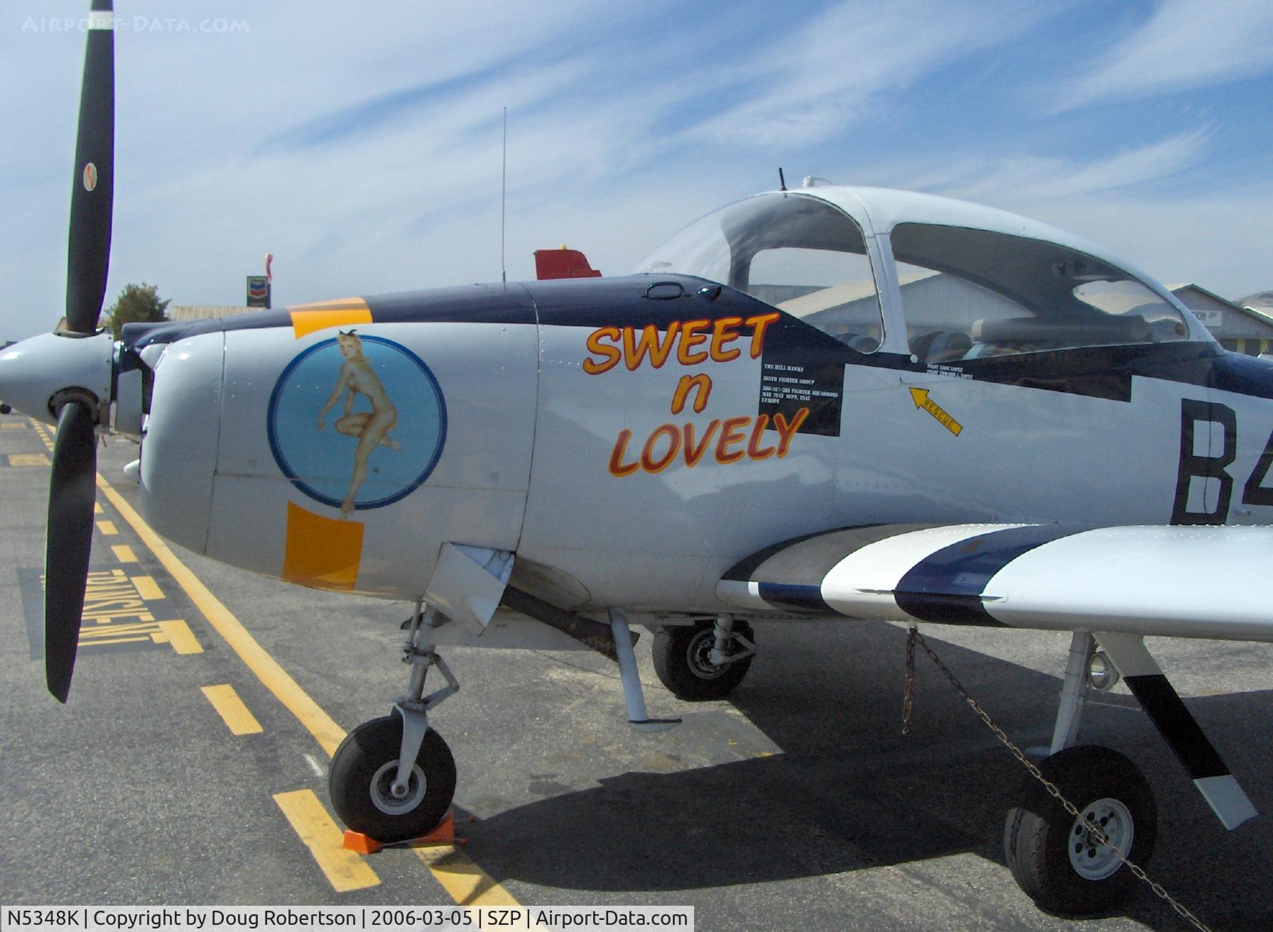 N5348K, 1952 Ryan Navion B C/N NAV-4-2248B, 1952 Ryan NAVION B, tri-blade prop, exhaust mod, 'SWEET n LOVELY'